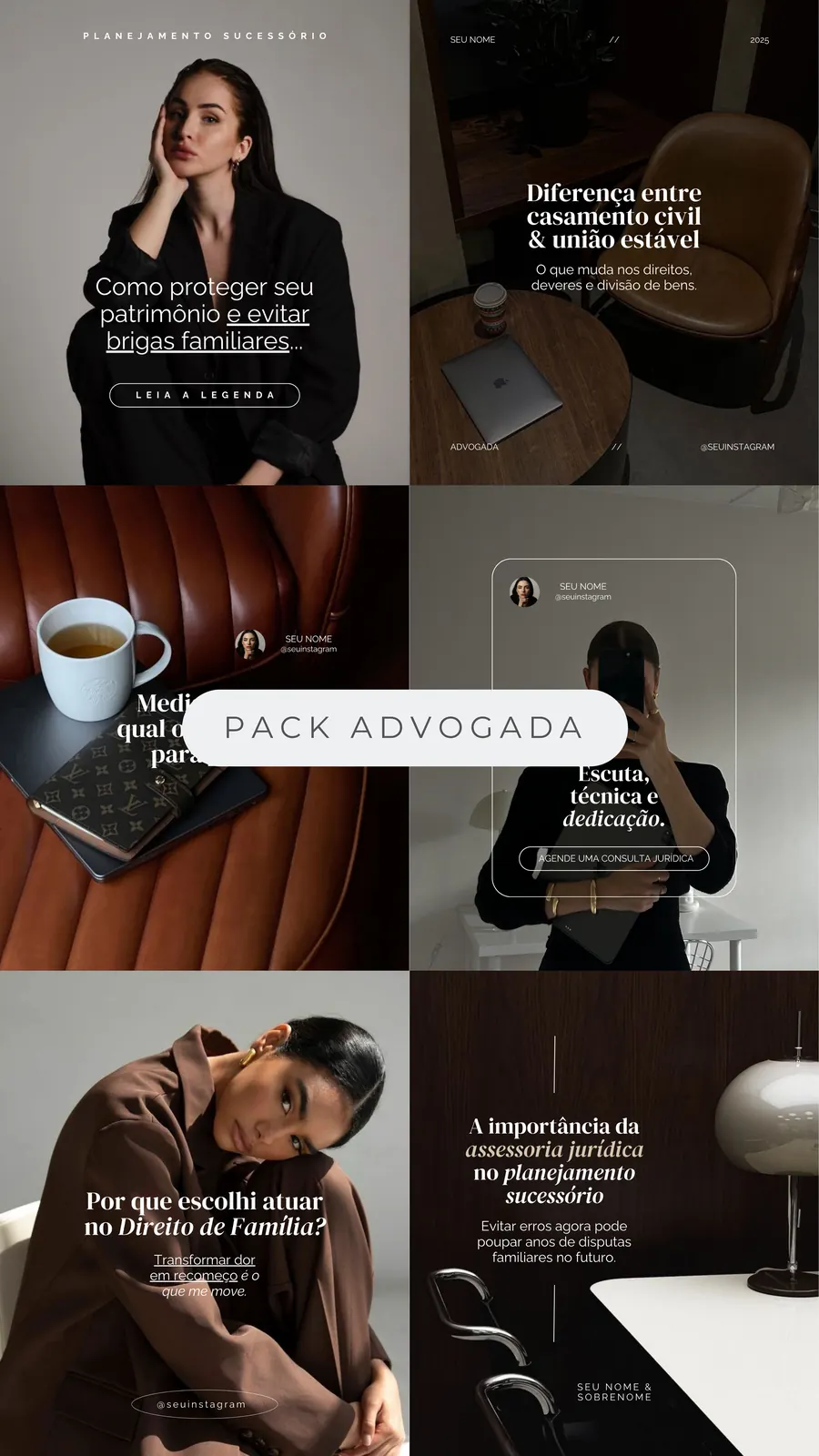 Amostra do feed do pack de advogada